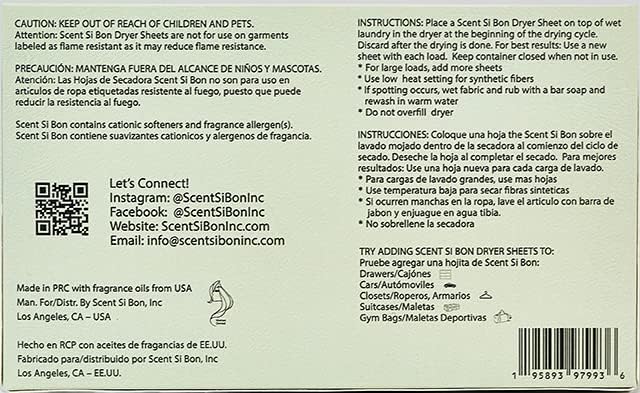 Luxury Scented Dryer Sheets, 50 Sheets, Le Vert Scent Inspired by Iconic Perfumes, Amber, Musk, Sandalwood, Fragrant Clothing Freshener, Fabric Softener, Reduce Static and Wrinkles