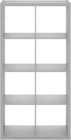Furinno Cubicle Open Back Decorative Cube Storage Organizer, 8-Cube, Light Grey