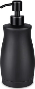Stainless Steel Countertop Matte Black Soap Dispenser Liquid Bottle for Kitchen & Bathroom Hand Dish Lotion (Matte Black, 390ml/13oz)