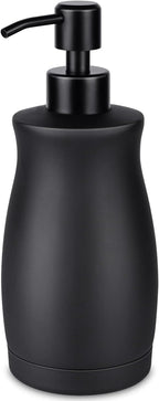 Stainless Steel Countertop Matte Black Soap Dispenser Liquid Bottle for Kitchen & Bathroom Hand Dish Lotion (Matte Black, 390ml/13oz)