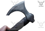 Forest Hunting| Viking Axe Real Battle self Defense Weapons War Hatchet Medieval Axes Costume for Men Camping ax 27'' Ashwood Handle and 3.5lbs Leather Sheath Viking Gifts Men (Ragnar Lothbrok Axe)