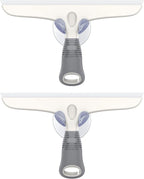 MR.SIGA Multi-Purpose Silicon Squeegee for Window, Glass, Shower Door, Car Windshield, Heavy Duty Window Scrubber, Includes Suction Hook, 10 inch, White & Gray, 2 Pack