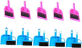 Alipis 10pcs Mini Broom and Dustpan Set for Small Animal Cage Cleaning, Handheld Pet Broom and Pet Dustpan in Bright Rose Red and Bright Blue for Hamsters, Hedgehogs, Guinea Pigs,