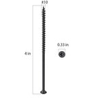 (71 pcs)#10X4 Black Fastener Drywall Screws-Phillips with coarse Threaded tip, Black, Suitable for Drywall Slate, Wood, etc.(1 pounds)