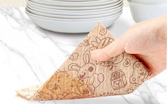 Durable Bamboo Kitchen Paper Towels,Unbleached Bamboo Fiber with Rayon,Dry and wet use, Thickened 4 paper Towel Rolls each carton,Hand washable only,Not machine washable