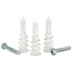 #8 x 1-1/2" Nylon Self-Drilling Drywall Anchors with Screws (100 Anchors+100 Screws), No Pre Drill Hole Required, Hold Up to 75 Lbs