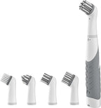 Electric Cleaning Brush with 4 in 1 Multiple Brush Heads,Indoor Household Cordless Motorized Brush for Bathroom Toilet Kitchen Tile Crevice(Gray)