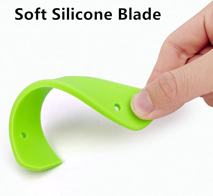 Super Flexible Silicone Squeegee, Auto Water Blade, Water Wiper, Shower Squeegee, 5.9'' Blade and 7.5'' Long Handle, for Car Windshield, Window, Mirror, Glass Door, Black Green