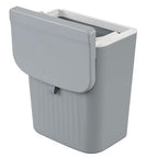 3.2 Gallon/12 L Kitchen Compost Bin for Counter Top/Under Sink, Hanging Small Trash Can with Lid for Cupboard/Bathroom/Bedroom/Office/Camping/RV, Odorless Food Waste Bin, Grey