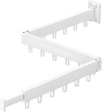 Varku Clothes Drying Rack,Laundry Hanger Wall Mount,Space Saver Retractable Clothes Rack,Folding Wall Hanging Clothes Hanger,3-Fold Metal Clothes Rack with 18 Hooks for Balcony Laundry Bathroom