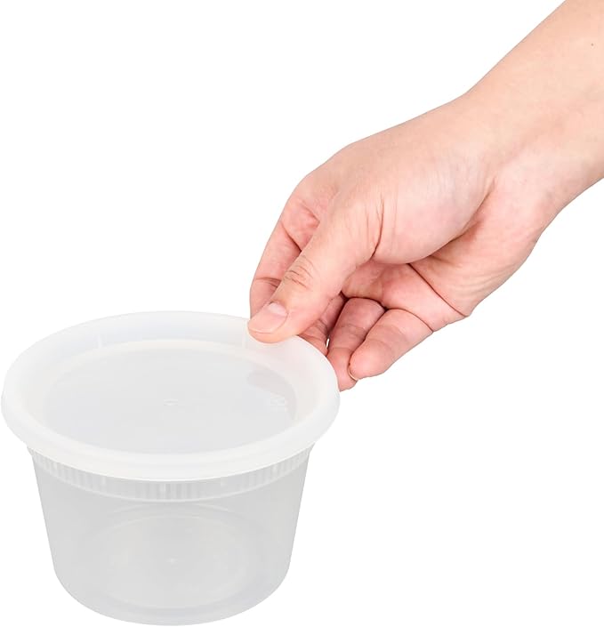 Restaurantware-Asporto 16 Ounce To Go Boxes, 100 Microwavable Round Soup Containers - Clear Plastic Lids Included, Do Not Contain BPA, Clear Plastic Soup Containers, Disposable