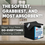 12" x 12" Pro Multi-Surface Microfiber Cleaning Cloths | Black - 12 Pack | Premium Microfiber Towels for Cleaning Glass, Kitchens, Bathrooms, Automotive, Supplies & Products