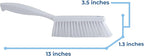 Vikan 45875 Bench Cleaning Brush, Polypropylene/Polyester Soft Bristle Dustpan Brush & Sweeper With Handle, 14-Inch, White