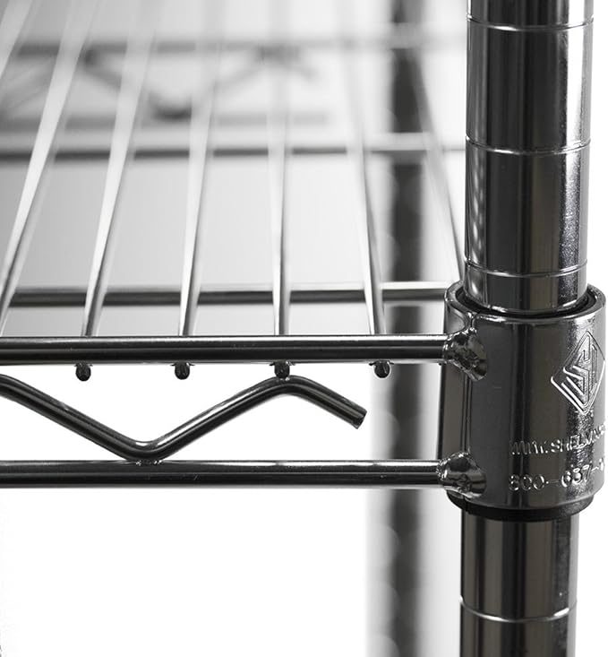 SI 8" d x 42" w Chrome Wire Shelving with 2 Tier Shelves, 800lbs Capacity Each, Modern, Contemporary, Industrial Style
