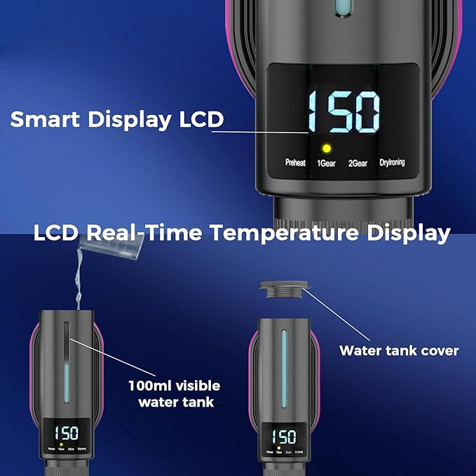 Portable Travel Steamer for Clothes, Fast Wrinkle Remover Garment Steamer for Home & Travel, 2-in-1 Iron & Steam with 90°Rotatable Head, Handheld Iron Steamer with 100ml Water Tank