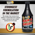 Instant Power Hair & Grease Liquid Drain Opener 20 oz. - Total Qty: 6