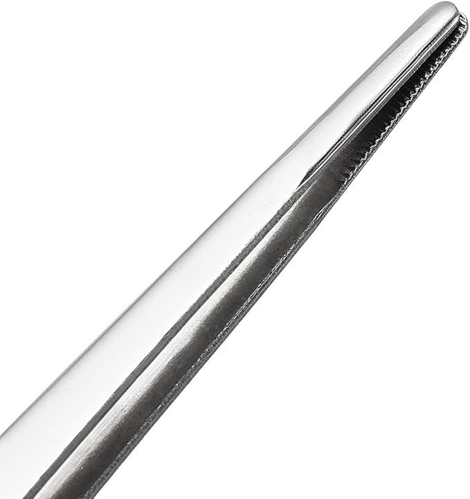 uxcell 2 Pcs 12-Inch Stainless Steel Straight Blunt Tweezers with Serrated Tip Daily Garden Tool