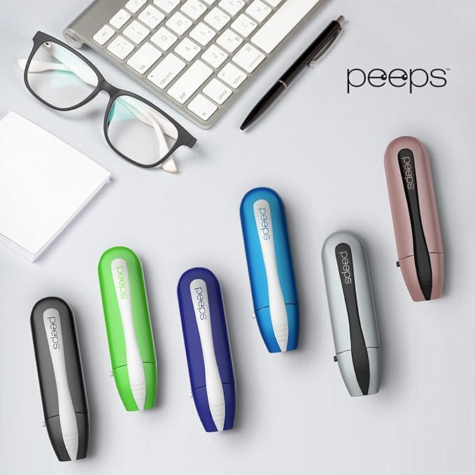 CarbonKlean Peeps Glasses Cleaner - for Eyeglasses, Reading Glasses, and More - Lens Cleaner with Carbon Microfiber Tech - Injected Black - 1 Count