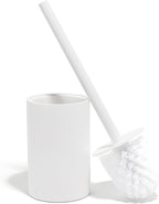 Matte White Toilet Bowl Brush for Bathroom with Holder - Bathroom Cleaner Scrubber with Sleek Design, Sturdy, and Durable Bristles