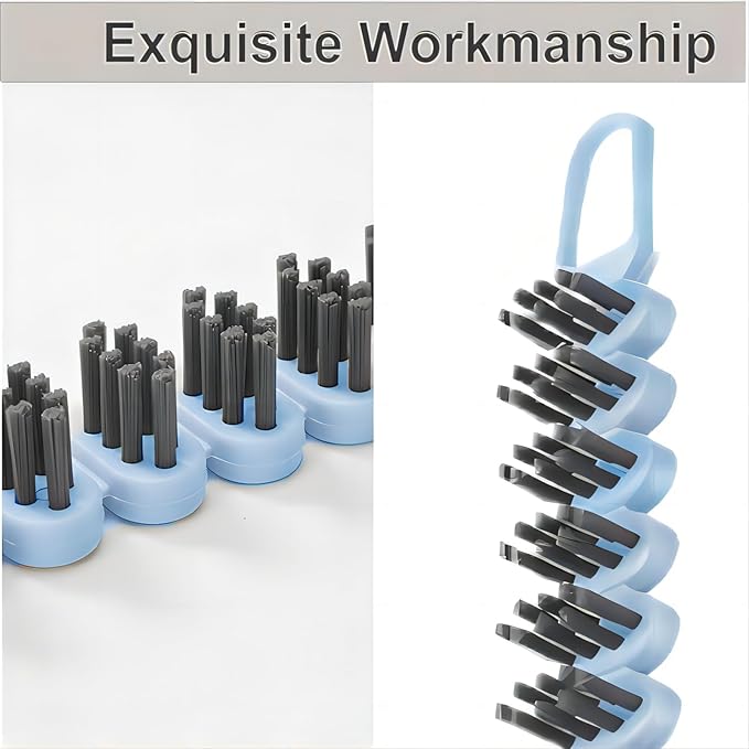 Crevice Cleaning Brush Hard Bristle Grout Brush Scrub Brush Toilet Brush Cleaning Tools Cleaning Supplies for Household Use Bathroom Kitchen 3 Pcs (Black&Blue)