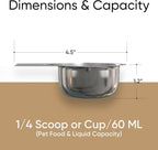 Color Up ¼ Cup Pet Food Scoop – Stainless Steel Dog Food Scoop Cup (4 Tbsp) – Durable, Rust-Resistant Measuring Scoop for Dogs, Cats, Birds & Rabbits – Ideal for Dry Food & Treats