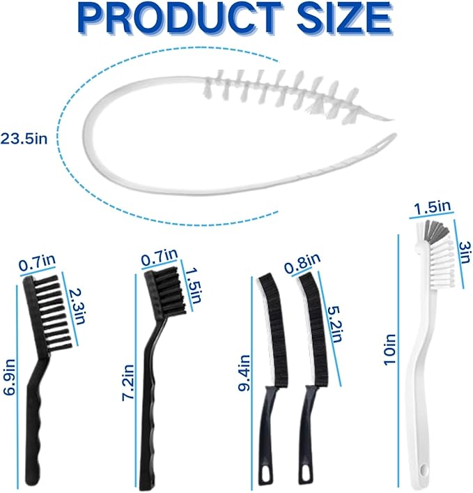 Washing Machine Crevice Cleaning Brush 6-Pcs Deep Clean Kit for Front Load & Top Load Washers Cleaning Brush for Drum Seals & Hard-to-Reach Areas