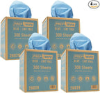 LAUCO PrepWipe Heavy Duty Cleaning Towels, Lint Free Industrial Paper Towels - Disposable Pack of 300 Sheets 10"x14" (4 Boxes)