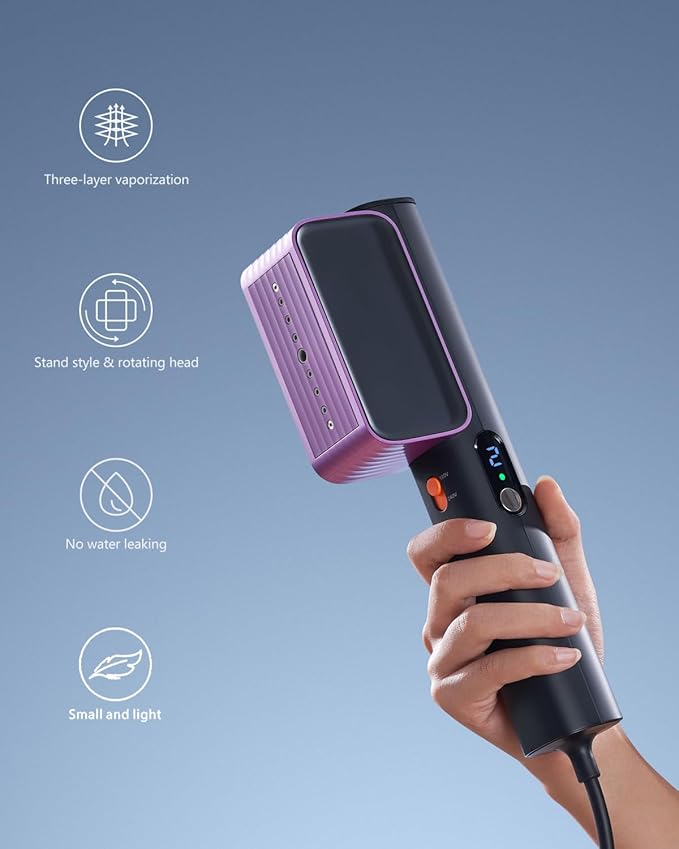 G7 2-in-1 Professional 100-240V Dual Voltage Steamer for Clothes and Iron for Clothes, Just 1lbs Lightly, 8 Minutes of Continuous Steam, 1000W Portable Steamer for travel and home