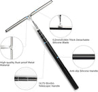 59.5" Long Handle Window Squeegee with Extension Pole, 12.4" Wide Metal Shower Squeegee for Glass Doors, Floor Squeegee for Home Window Cleaning, Tile Wall, Car