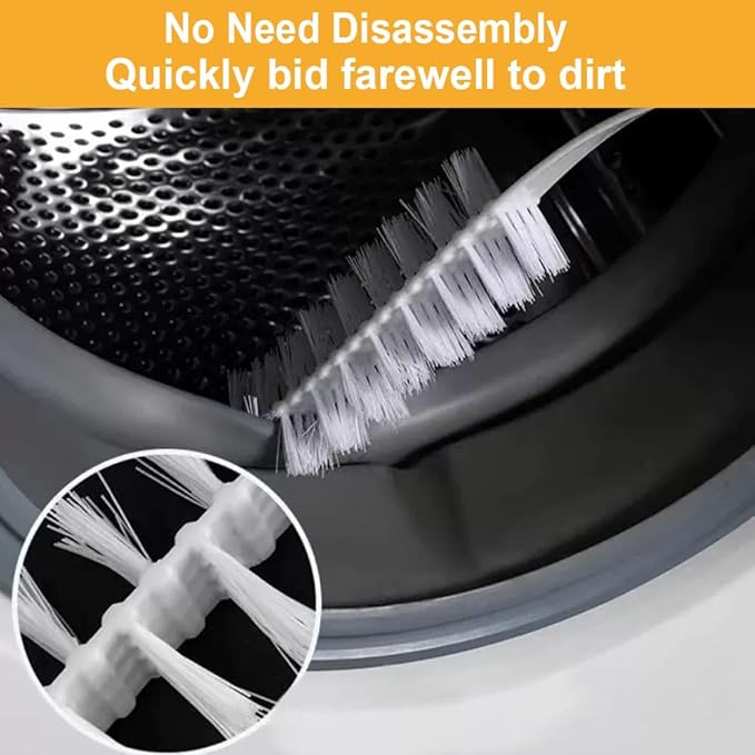 Washing Machine Cleaning Brush - 2 Pack Drum Washing Machine Brush Flexible Washing Machine Cleaner Brush No-Remove Front Load Washer Cleaner Brush for Washing Machine Washer Machine Cleaner Tools