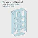 8-Cube Storage Shelf Bookcase - Wooden 4-Tier Floor Standing Open Bookshelf, Modern TV Stand up to 55 Inchs for Home and Office, Light Blue