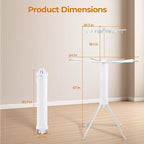 4-Legged Clothes Drying Rack Foldable,2 Tier Portable and Collapsible Space Saving Laundry Drying Rack with 4 Pulleys,Aluminum Dry Rack for Clothes