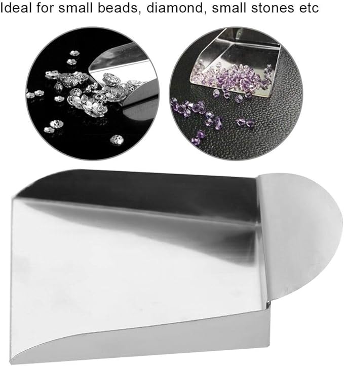 Semme Mini Jewelry Shovel, Flat Shovel, Silver, Stainless Steel, 7.5 * 6 * 2cm / 2.95 * 2.36 * 0.79inch, 15g