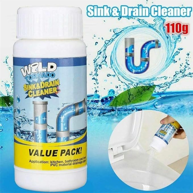 Wild Tornado Sink and Drain Cleaner, Fast Foaming Sink Cleaner for Kitchen Bathroom & Toilet Pipeline Quick Cleaning Tool (4PCS)