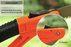 Edward Tools Harden Folding Pruning Saw with SafeGaurd Handle - 7” Hight Hardness Steel 3 Sided Razor Tooth Blade for Cutting Trees and Limbs - Saw for Camping, Hunting, Wood Clearing