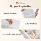 Sturdy Drawer Organizers (12-Pack) - Fabric Dresser Drawer Organizers & Dividers for Nursery Organization, Baby Organizers and Storage for Clothes, Socks & Underwear, White