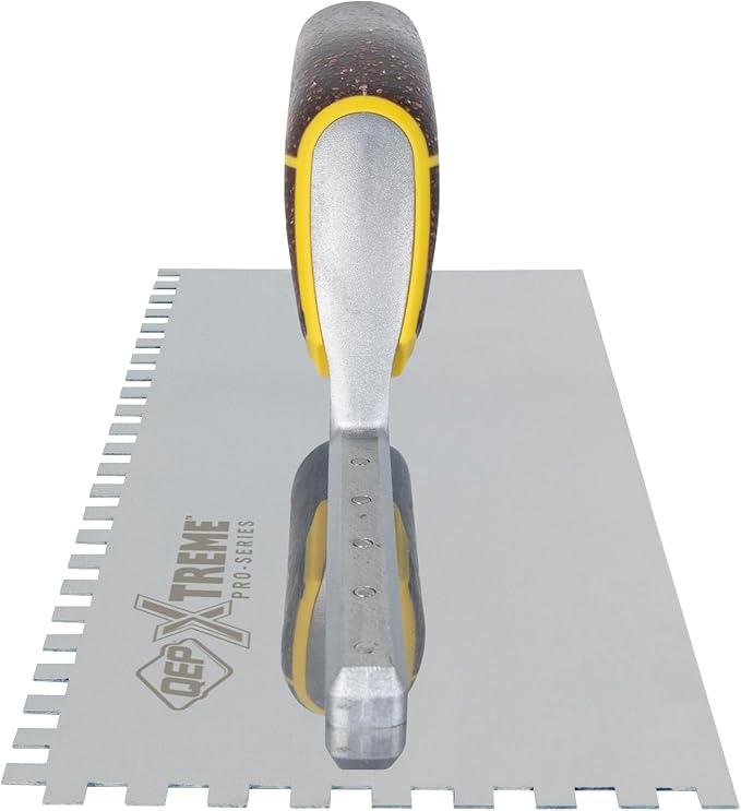 QEP Xtreme Cork Handle Stainless Steel Trowel Square Notch 1/4" x 1/4" x 1/4"