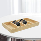 Cabilock Sunglasses Storage Organizer Tray with 4 Compartments Eyewear Holder Display Stand for Home and Office Eyeglasses Storage Case
