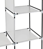 Portable Closet Wardrobe,71'' Closet Storage Organizer Rack with Shelves and Cover for Hanging Clothes, Non-Woven Fabric, Quick and Easy to Assembly (Black)