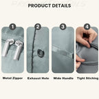 Ultra Space Saving Self Compression Organizer, 3-Layer Zipper Large Capacity Blanket Bags, Thickend Satin Fabric Comforter Storage Bag for Comforters, Clothes, Blankets (X-Large, Gray, 2PCS)