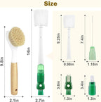 XYFuuee 5 Pack Dish Bottle Brush Set with 5-in-1 Cup Cleaning Brush, Dish Scrub Long Handle Brush with Scraper Tip, 3 Straw Cleaner Brushes for Stanley, Washing Kitchen Sink Pot Pan Water Bottle Stove
