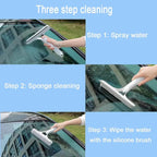 Shower Squeegee for Glass Doors 3 in 1 Spray Squeegee Window Squeegee Windshield Cleaner Tool Squeegee for Window Cleaning for Home Kitchen Car Windows(Blue)