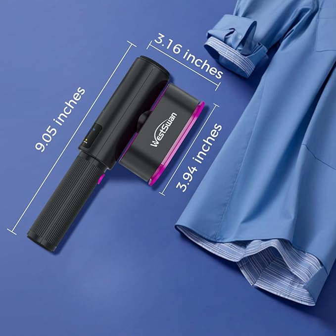 Portable Travel Steamer for Clothes, Fast Wrinkle Remover Garment Steamer for Home & Travel, 2-in-1 Iron & Steam with 90°Rotatable Head, Handheld Iron Steamer with 100ml Water Tank