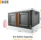 Storage Bin, Cabinet with Lids, 8.4 Gallon Capacity, With Double Door and Lock, Foldable, Plastic, Underbed or Countertop Use, Home Organizer