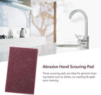 5pcs Nylon Scourer Pad Shell Polishing Professional Industrial Abrasive Hand Scouring Pad (fine-Red)