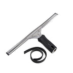 Unger Professional Connect and Clean 12” Performance Squeegee for Glass and Window Care with Replacement Rubber, Heavy Duty Cleaning Supplies with Streak-Free Results, Handheld Household Cleaner Tool