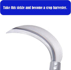 1pce 290mm/11.42in Carbon Steel Billhook Brush Clearing Sickle for Grass,Weeding Tools for Garden,Curved Sawtooth Sickle,Machete Axe for Cutting Trees,Steel Blade Knife in Hand