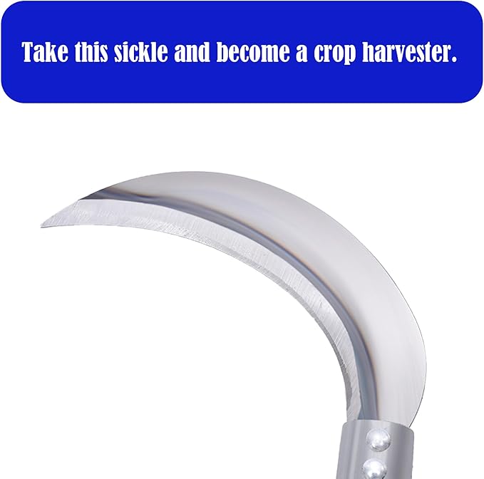 1pce 290mm/11.42in Carbon Steel Billhook Brush Clearing Sickle for Grass,Weeding Tools for Garden,Curved Sawtooth Sickle,Machete Axe for Cutting Trees,Steel Blade Knife in Hand