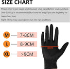 Disposable Gloves 100 Count, Black Nitrile Gloves for Cleaning, Powder & Latex Free Food Prep Gloves for Men & Women, Medium