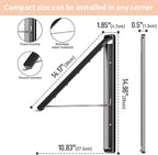 Clothes Drying Rack Retractable, Wall Mounted Clothes Hanger Rack for Laundry Room, Laundry Drying Rack with Clothes Rod Space Saving Closet Organizer Aluminium (Black, 2P)